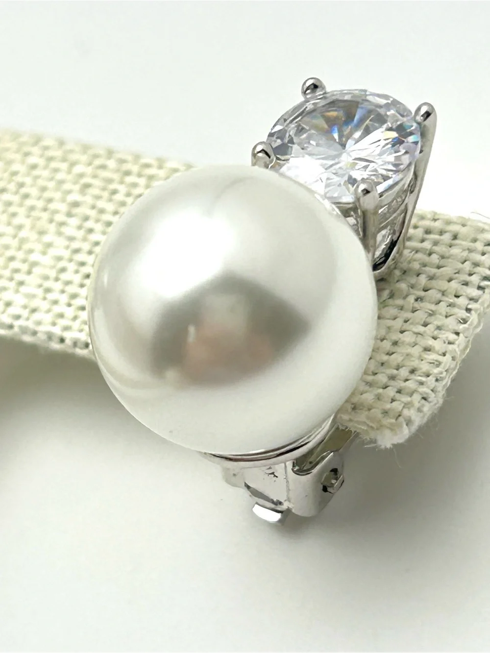 Kenneth Jay Lane Pearl and Crystal Earrings - Picture 3 of 6